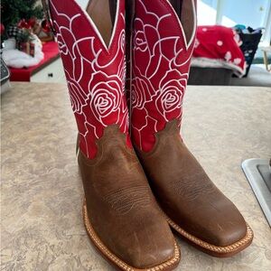 Twisted X Red and Brown Heeled Boots